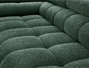 Zelená rozkladacia/s úložným priestorom rohová pohovka z textílie buklé (ľavý roh/do L) Ferucce – ELTAP