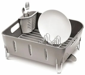 Plastový odkvapkávač na riad Compact, sivá