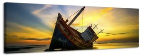 Obraz na plátne Panoráma, Stroskotaná loď, 36x118cm