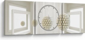 Obraz - Pohľad dovnútra - abstraktné (s hodinami) (90x30 cm)