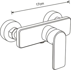 Mexen Erik sprchový set s dažďovou sprchou a sprchovou batériou Cetus, čierna matná, 744340205-70