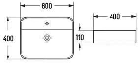 Mexen Sofia, umývadlo na dosku 60 x 40 x 11 cm, biela, 22156000