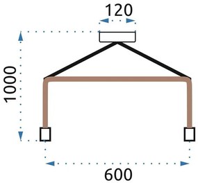 Toolight - Závesné svietidlo 5xE27 (kov-lano) APP210-3CPR, hnedá-čierna, OSW-07863
