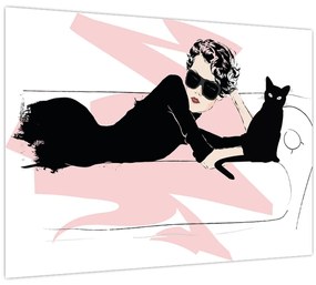 Sklenený obraz - Fashion lady (70x50 cm)