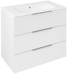Sapho Sapho, CIRASA umývadlová skrinka 79,8x75x46cm, 3x zásuvka, biela lesk, CR831-3030