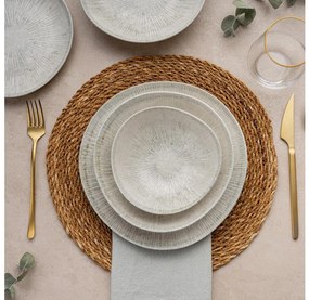 Jedálna sada 24 ks sivá/porcelán