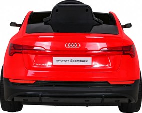 Ramiz Audi E-Tron Sportback pre deti červené + na diaľkové ovládanie + pohon 4x4 + pomalý štart + rádio MP3 + LED