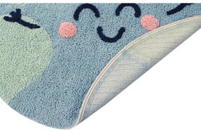 Modrý prateľný ručne tkaný bavlnený detský koberec ø100 cm Big Big World – Lorena Canals