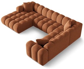 Terakotová ženilková rohová pohovka (pravý roh/do tvaru "U") Treno – Cosmopolitan Design