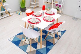 Jedálenský stôl ADRIA so štyrmi stoličkami OSAKA biele