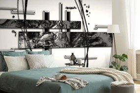 Samolepiaca tapeta čiernobiela luxusná abstrakcia - 225x150