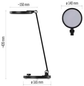 LED stolová lampa CHARLES čierna