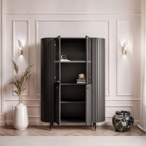 VITRÍNA LANDRY PRESTIGE ČIERNA LED 112 x 155 cm