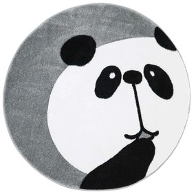 Dekorstudio Okrúhly detský koberec BEAUTY Sivá panda Priemer koberca: 120cm