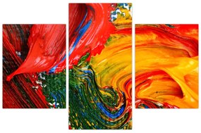 Obraz - Modrenie abstrakcie štetcom (90x60 cm)