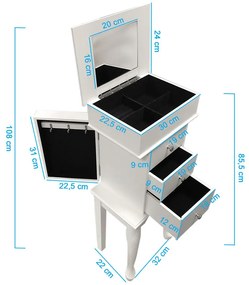 Skrinka na šperky, biela