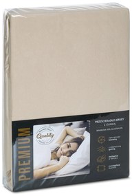 JERSEY PRESTIERADLO JERS4 180X200 CM, VÝŠKA 30 CM BÉŽOVÉ