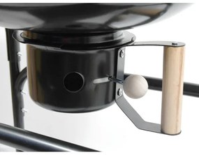 Prenosný gril na drevené uhlie čierna/drevo