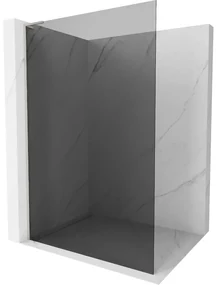 Mexen Kioto L, sprchová zástena Walk-In 110 x 200 cm, 8mm šedé sklo, brúsená oceľ profil, 800-110-103-97-40