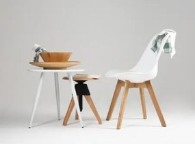 JEREMIE stolička Biela svetlý buk