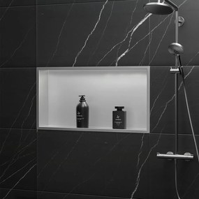 Rea Rea, nerezová vstavaná polica s golierom 600x300x100 mm, oceľová, REA-05602