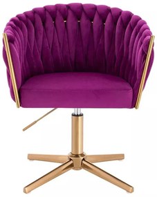 LuxuryForm DESIGN Kreslo NORDEN VELUR na zlatom kríži - fuchsia
