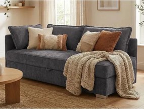 Pohovka s úložným priestorom Donna, dymovo šedá látka%