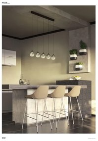 Redo 01-3490 -LED Stmievateľný luster na lanku KHADI 5xLED/5,2W/230V čierna/dymová