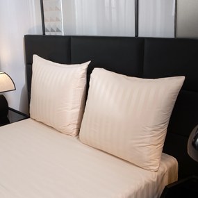 Hotelové obliečky z mikrovlákna JASMINE šampanská - prúžok 2 cm Rozmer obliečky: 2 ks 70 x 90 cm | 200 x 220 cm