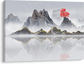 Obraz - Hory v hmle (70x50 cm)