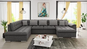 Rohová sedačka s funkciou spania Tony Sale, Dostupné poťahy: ekokoža Soft 017 + Lux 06 + Lux 05, Strana: Ľavá