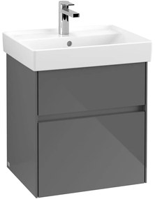 VILLEROY &amp; BOCH Collaro závesná skrinka pod umývadlo, 2 zásuvky, 510 x 414 x 546 mm, Glossy Grey, C00700FP