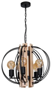 Luster DALVIN 5xE27/60W/230V čierna