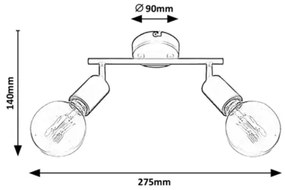 Rabalux 3987 - Bodové svietidlo LAMAR 2xE27/40W/230V
