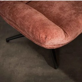 Otočné kreslo s podnožkou, ružové DEFIT