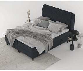 Čierna boxspring posteľ s úložným priestorom 140x200 cm Melba – Maison de Rêve