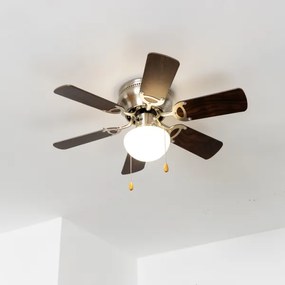 ZEVENTI - Stropný ventilátor GALDANA 1xE27/60W/230V hnedá/béžová