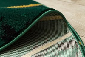 Dywany Łuszczów, Kusový koberec Emerald geometric 1012 green and gold kruh, 200x200 (priemer) kruh, zelená, chodba / predsieň