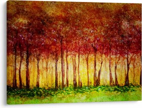 Obraz - Maľba listnatého lesa (70x50 cm)