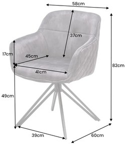 Stolička Euphoria tmavozelená zamatová otočná