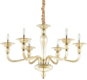 Závesné svietidlo/Luster Ideal lux 159942 DANIELI SP6 AMBRA 6xE14 40W jantár