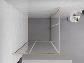 Mexen Exo, výklopný štvorcový sprchový kút 90 x 90 cm, číre sklo, zlatá, 8110-090-090-50-00