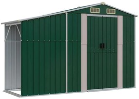 Záhradná kôlňa zelená 277x93x179 cm pozinkovaná oceľ