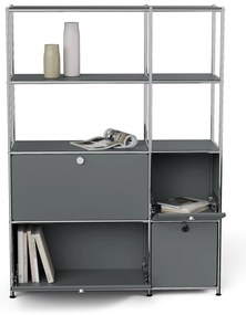 Kovová skrinka »CN3« so 4 výklopnými priečinkami, sivá