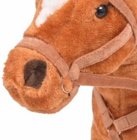 Stojaci plyšový hračkársky koník, hnedý