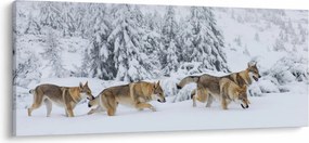 Obraz - Vlci v horách (120x50 cm)