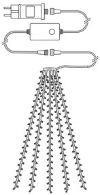 Nedis WIFILXT02W200 - LED Vianočný záves 200xLED/8 funkcií 10x2m IP65 Wi-Fi Tuya