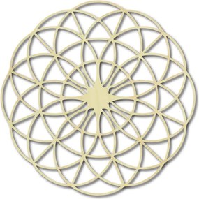 Čarovná drevená mandala na stenu - Kruhy I priemer FI 50, 60, 70, 80, 90, cm: Preglejka - Biela farba Rozmer 50 cm 3963-49697 PR0339