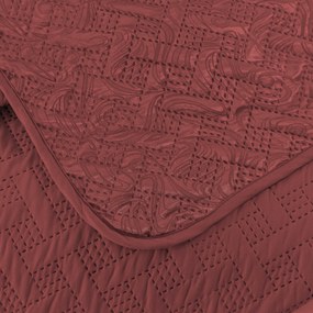 Prehoz na posteľ so vzorom WICKER vínový Rozmer: 170 x 210 cm