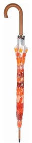 Transparentný tyčový dáždnik Esschert Design Ambiance Birdcage Fall Leaves, ⌀ 93 cm